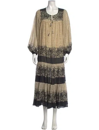 Pre-owned Matta Striped Long Dress In Neutral