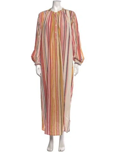 Pre-owned Matta Striped Long Dress In Pink