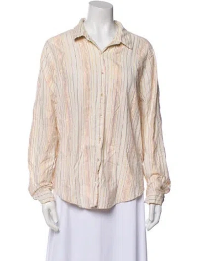 Pre-owned Matta Striped Long Sleeve Button-up Top In Multi