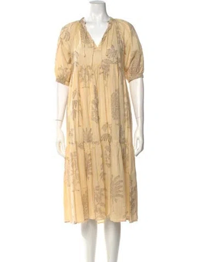 Pre-owned Matta Striped Midi Length Dress In Multi