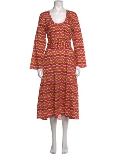Pre-owned Matta Striped Midi Length Dress W/ Tags In Pink