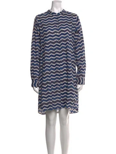 Pre-owned Matta Striped Mini Dress In Blue