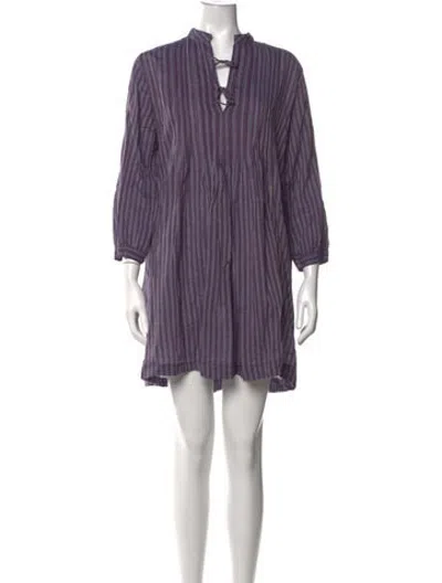 Pre-owned Matta Striped Mini Dress In Purple