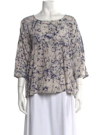 Pre-owned Matta Tie-dye Print Crew Neck Blouse In Purple