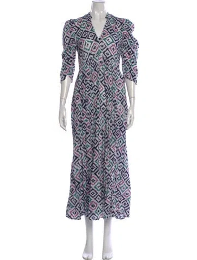 Pre-owned Matta Tie-dye Print Long Dress In Purple