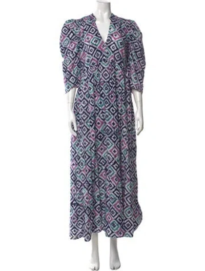 Pre-owned Matta Tie-dye Print Long Dress In Purple