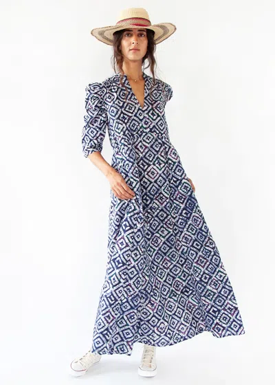Matta Vayu Diamond Maxi Dress Deep Blue