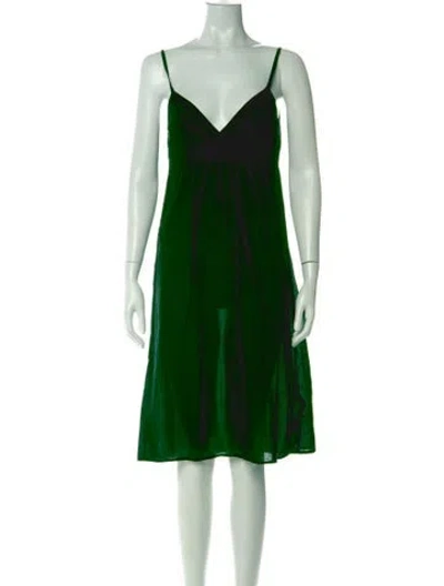 Pre-owned Matta V-neck Knee-length Dress In Green