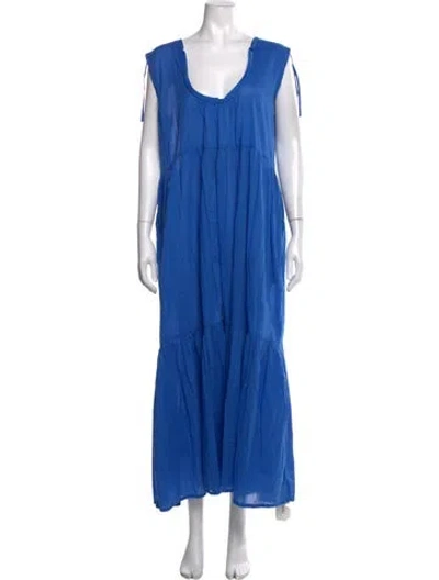 Pre-owned Matta V-neck Long Dress In Blue