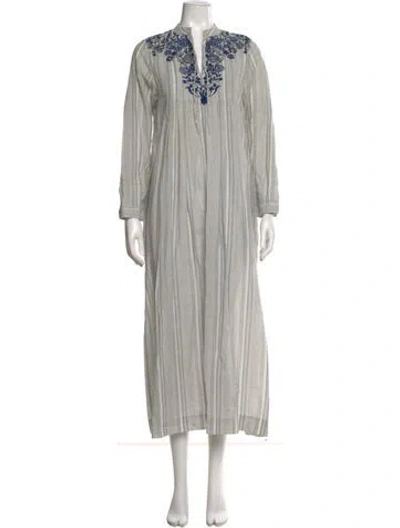 Pre-owned Matta V-neck Long Dress In Gray