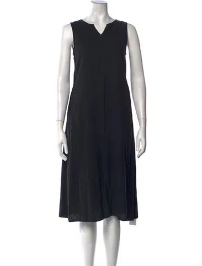 Pre-owned Matta V-neck Midi Length Dress In Black
