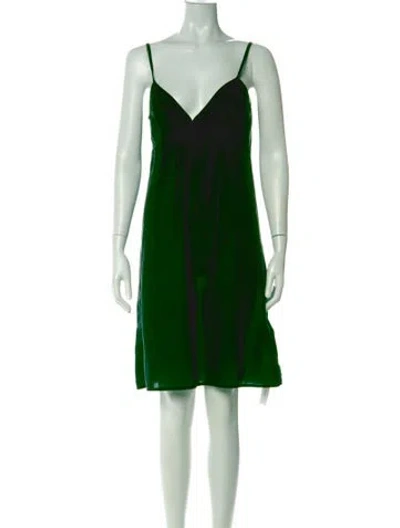 Pre-owned Matta V-neck Mini Dress In Green