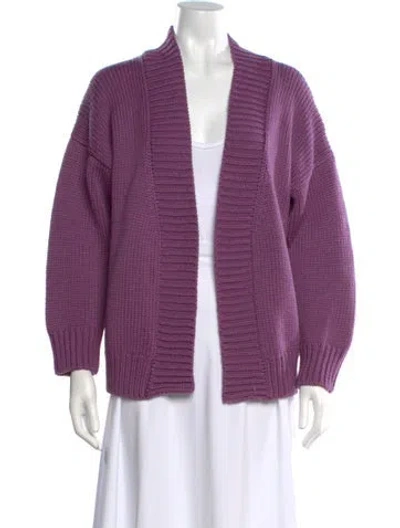 Pre-owned Matta Wool Open Front Sweater In Purple