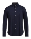 Mattabisch Man Shirt Midnight Blue Size 17 ½ Cotton, Polyester, Elastane In Blue