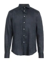 Mattabisch Man Shirt Navy Blue Size 17 Linen