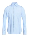 Mattabisch Man Shirt Azure Size 17 Cotton In Blue