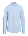Mattabisch Man Shirt Sky Blue Size 17 Linen