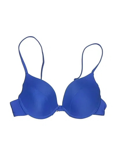 Pre-owned Matte Collection Swimsuit Top Blue Swimwear