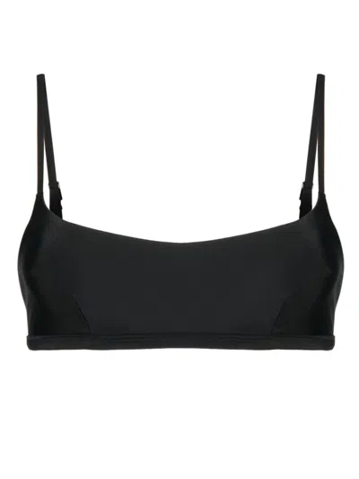 Matteau Adjustable Strap Bikini Top In Black