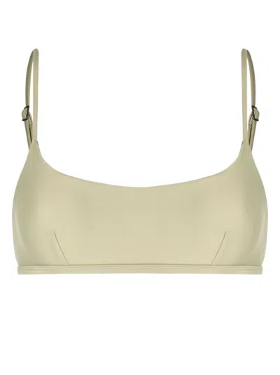 Matteau Adjustable Strap Bikini Top In Green