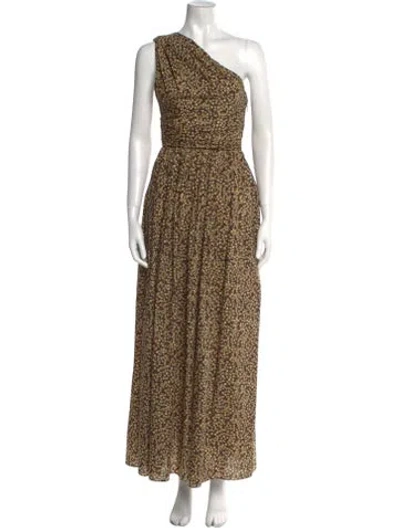 Pre-owned Matteau Animal Print Long Dress W/ Tags In Black