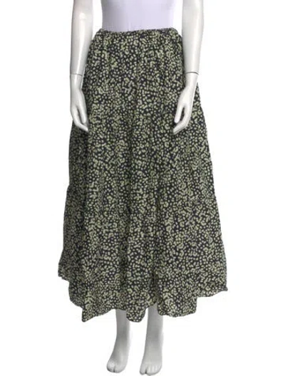 Pre-owned Matteau Animal Print Midi Length Skirt In Yellow