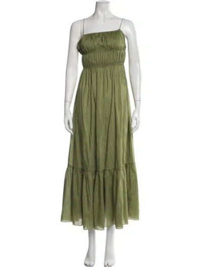 Pre-owned Matteau Asymmetrical Long Dress In Green