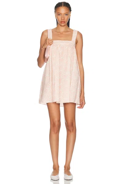 Matteau Babydoll Linen Mini Dress In Pink