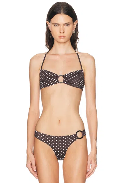 Matteau Bandeau Ring Bikini Top In Brown