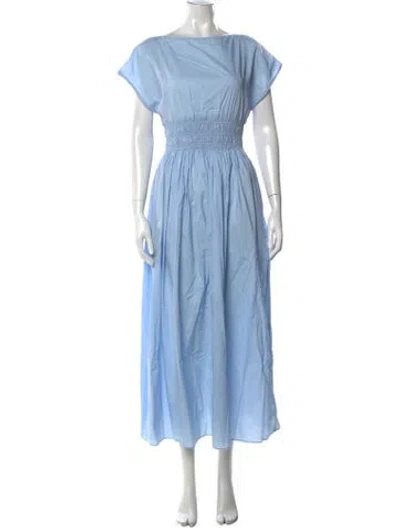Pre-owned Matteau Bateau Neckline Long Dress In Blue