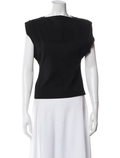 Pre-owned Matteau Bateau Neckline Short Sleeve Top In Gray