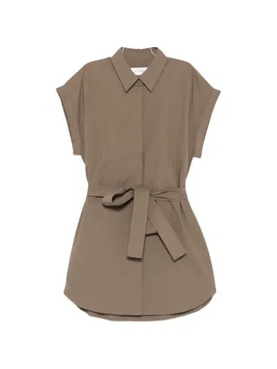 Matteau Belted Mini Dress In Brown