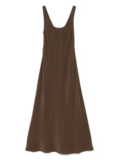 Matteau Bias Midi Dress In Brown