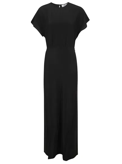 Matteau Bias Midi Fluid Tee Dress In Black