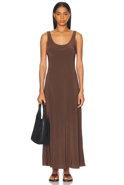 Matteau Silk Crepe De Chine Midi Dress In Truffle