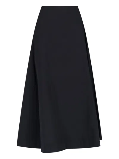 Matteau Black A-line Wrap-style Skirt