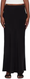 Matteau Black Bias Elastic Midi Skirt In Black