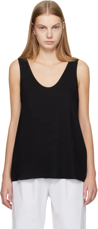 Matteau Black Fluid Scoop Tank Top
