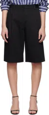 Matteau Black Long Chino Shorts In Black