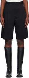Matteau Black Long Chino Shorts In Black