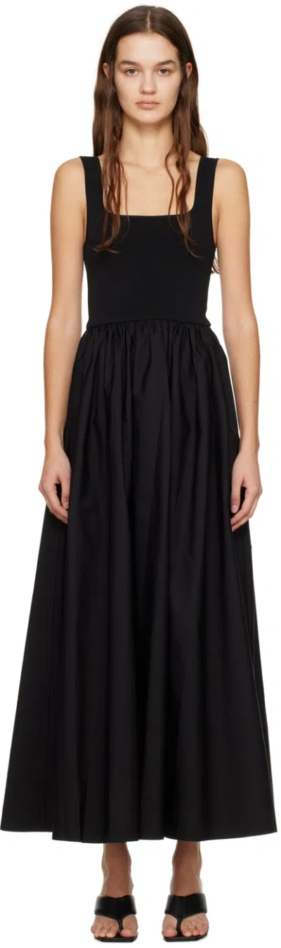 Matteau Black Paneled Maxi Dress