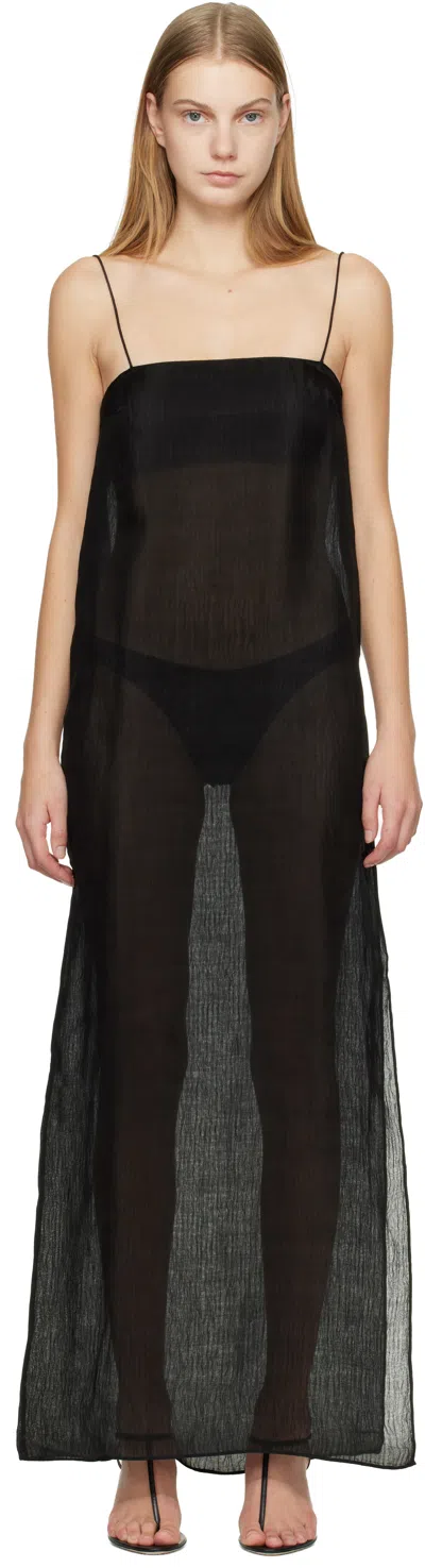 Matteau Black Sheer Cami Maxi Dress