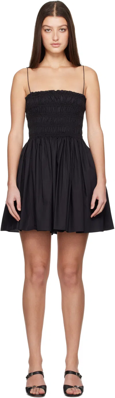 Matteau Black Shirred Bodice Minidress