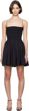 Matteau Black Shirred Bodice Minidress In Black