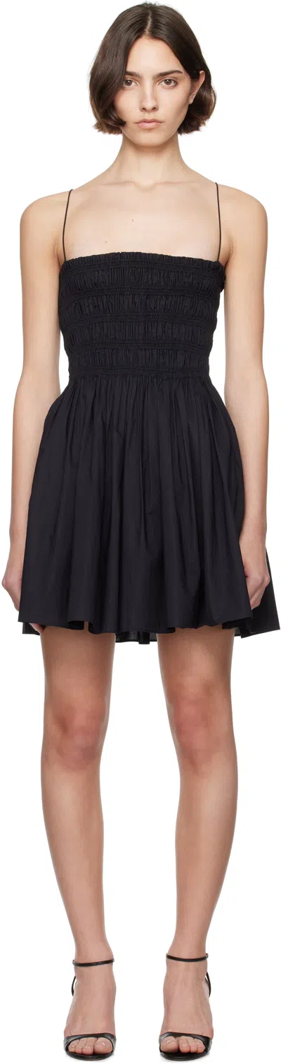 Matteau Black Shirred Bodice Minidress