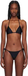 Matteau Black String Triangle Bikini Top In Black