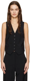 Matteau Wool-blend Vest In Black
