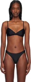 Matteau The Tri Crop Black Bikini Top In Black