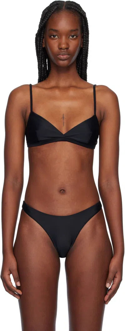 Matteau Black Tri Crop Bikini Top