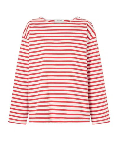 Matteau Breton Striped Cotton-jersey T-shirt In Red